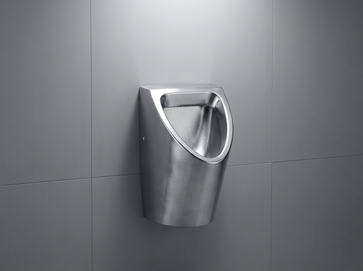Mictório em aço inox para instalação em parede - uso comercial e institucional