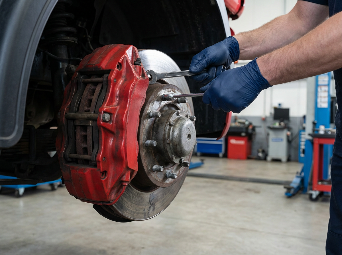 Brake repair on commercial vehicle
