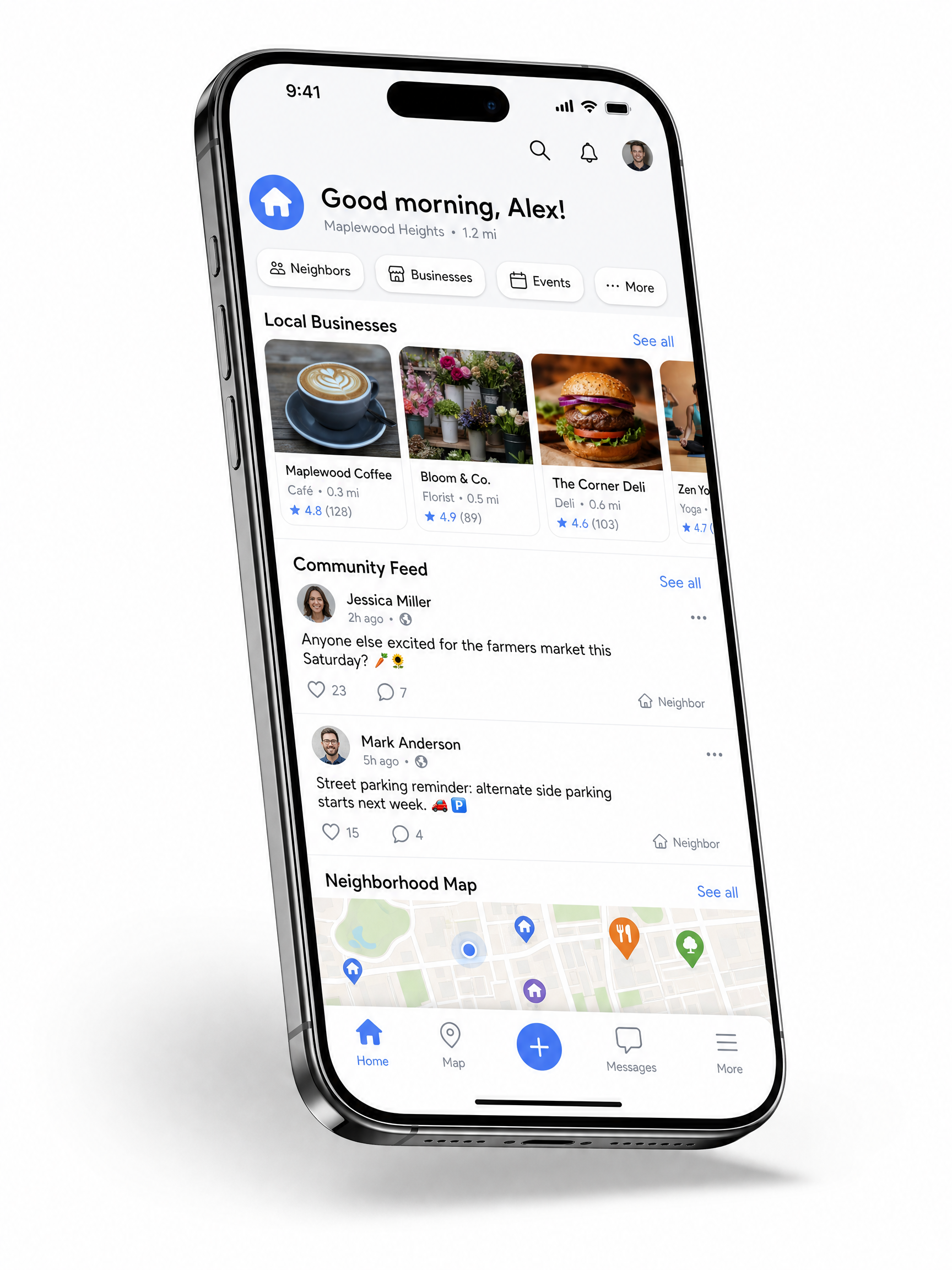 Nextdoor app interface on a mobile phone