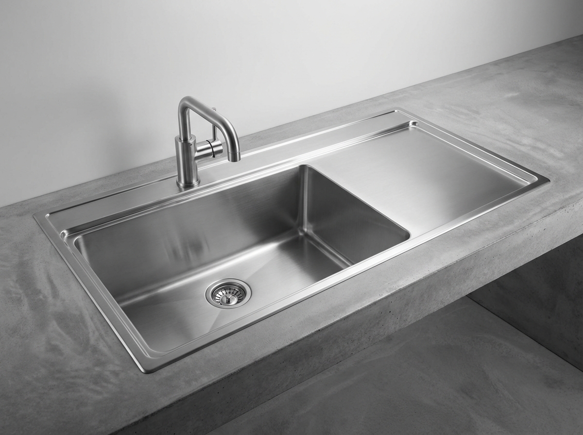 Cuba em aço inox industrial para lavagem de mãos em ambientes hospitalares e industriais