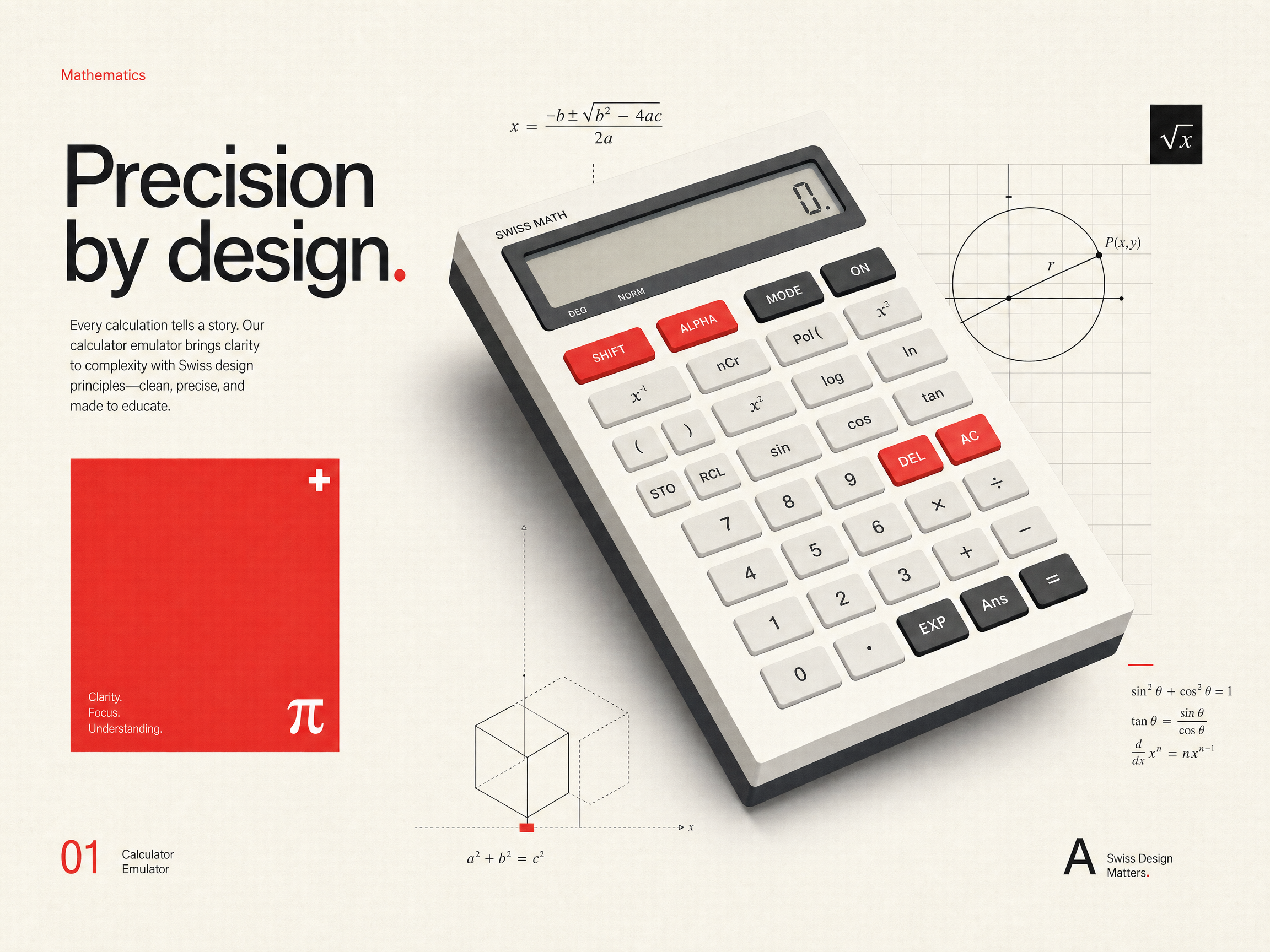 Illustration of an online basic math calculator with mathematical equations, demonstrating calculator skills for students