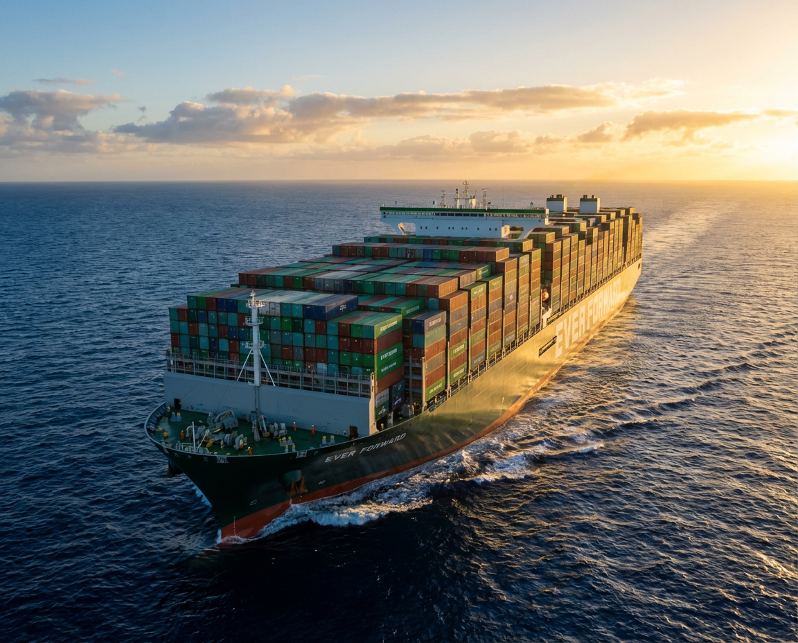 Container Ship at Sea